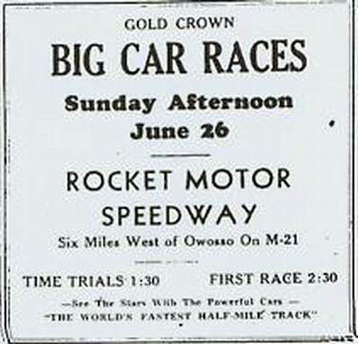 Owosso Speedway - Old Ad From Ron Gross (newer photo)